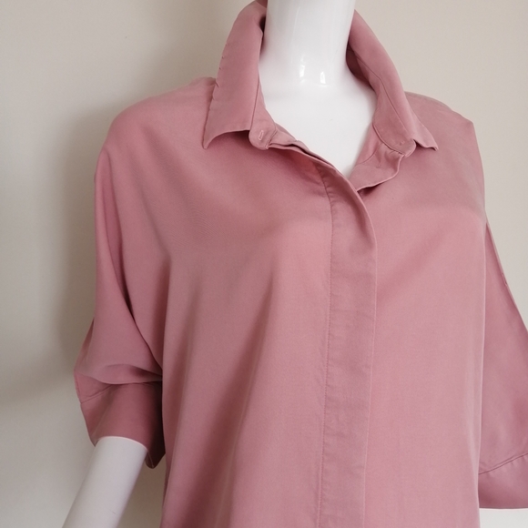 COS Oversized Button-Down Shirt in Dusty Rose S/ XXL - Picture 2 of 5